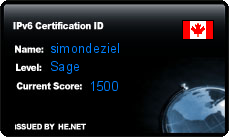 IPv6 Certification Badge for simondeziel